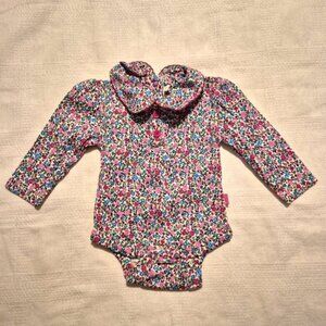 Jojo Maman Bébé girls size 3-6 months floral bodysuit EUC